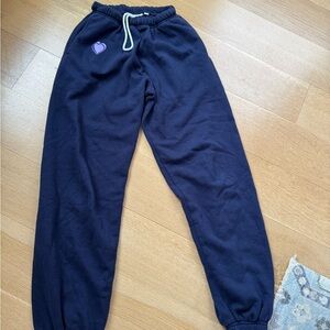 Roller Rabbit Navy Joggers with Purple Heart